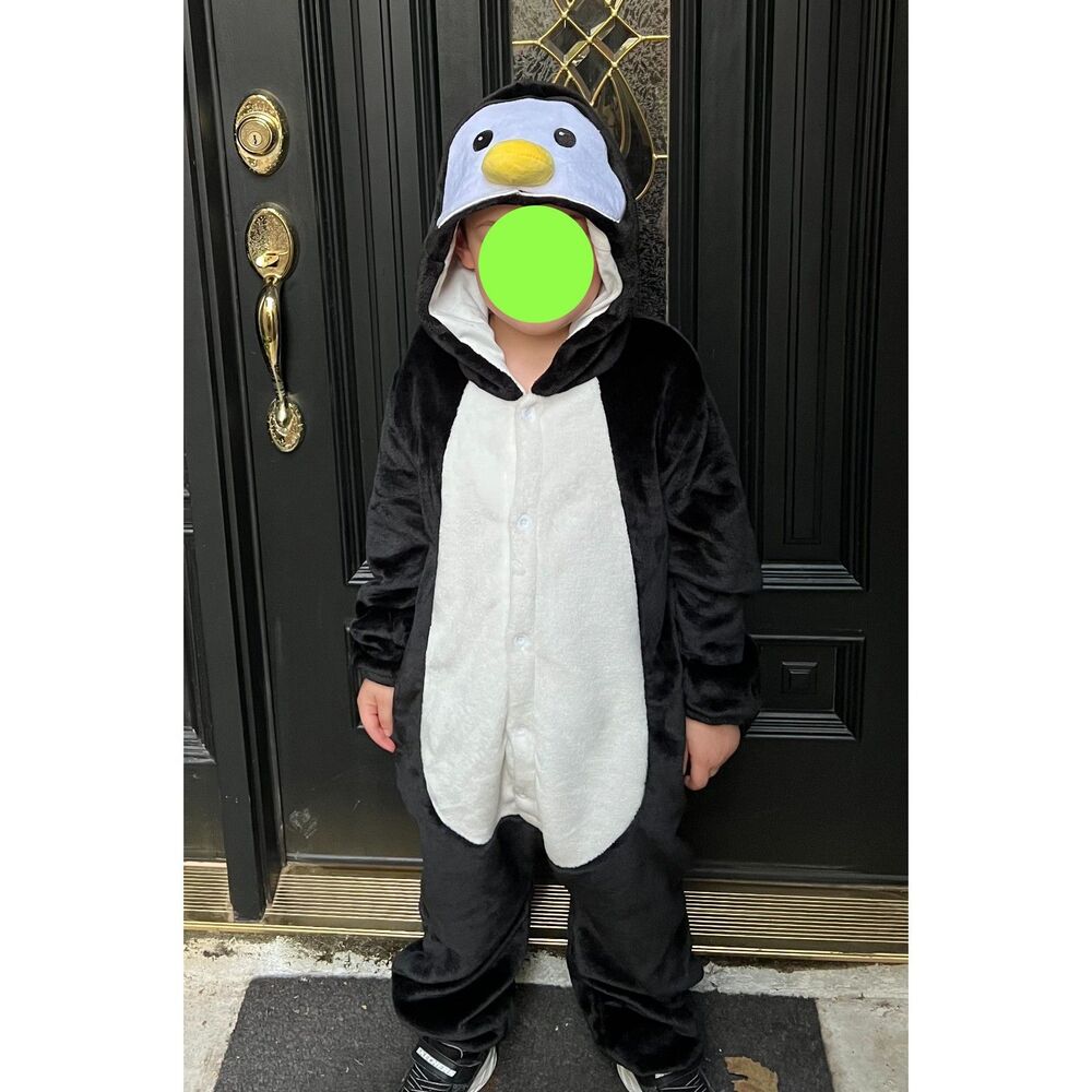 Kids unisex penguin one piece pajamas Halloween costume Size 7/8